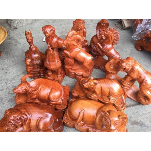 Bộ 12 con giáp gỗ hương cao cấp